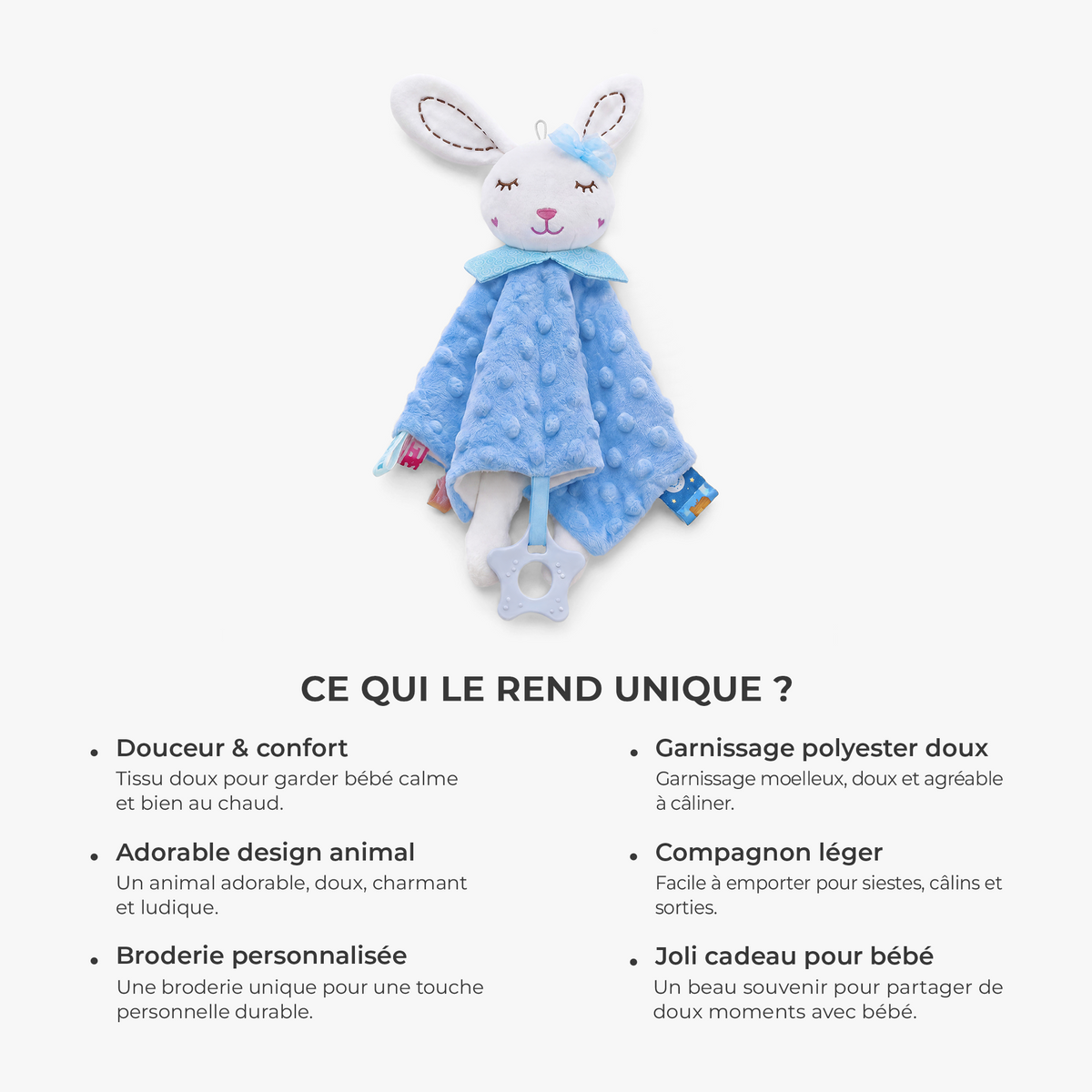 Câlinou™ - Doudou animal personnalisé pour bébé