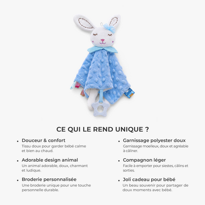 Câlinou™ - Doudou animal personnalisé pour bébé