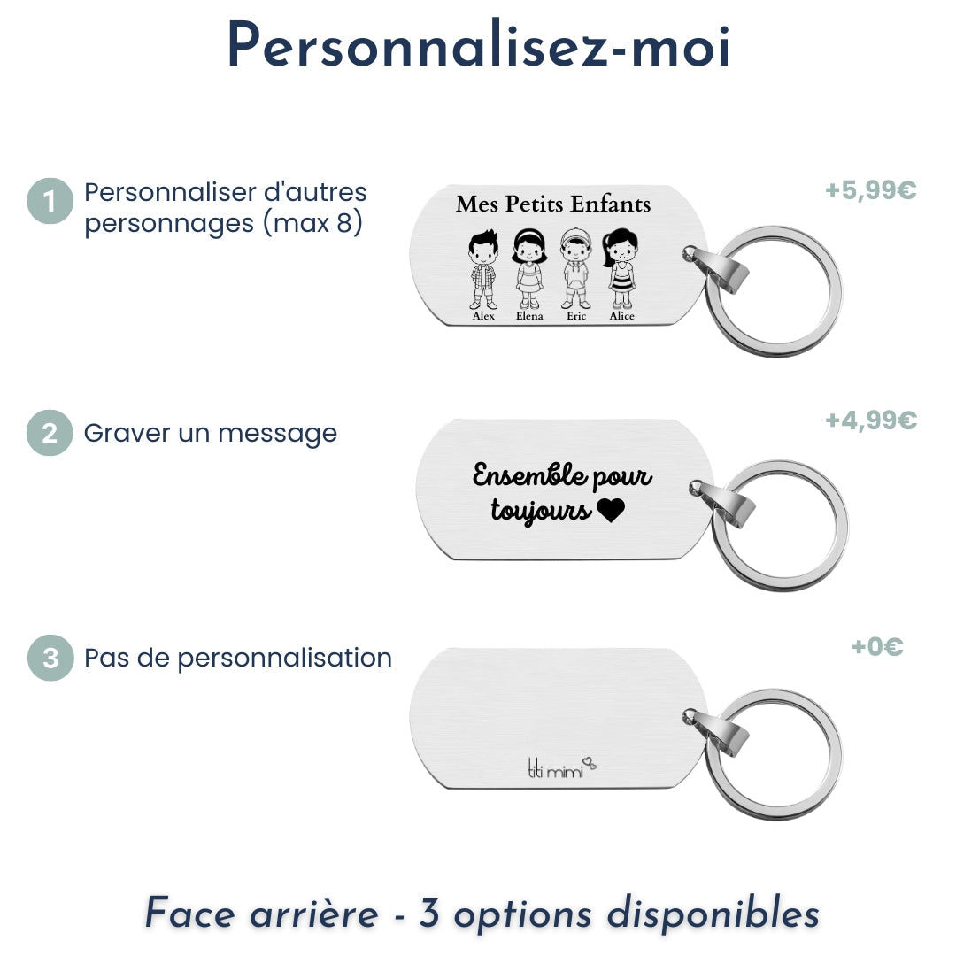 Mes Petits Enfants™ - Porte-clé famille personnalisé