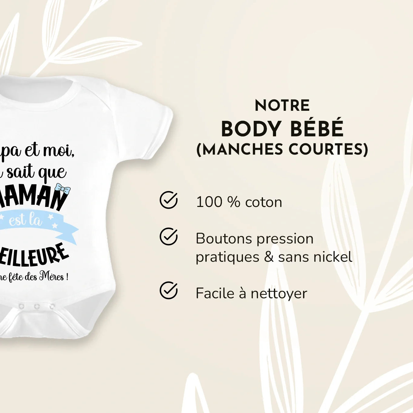 Body bébé personnalisé pour maman