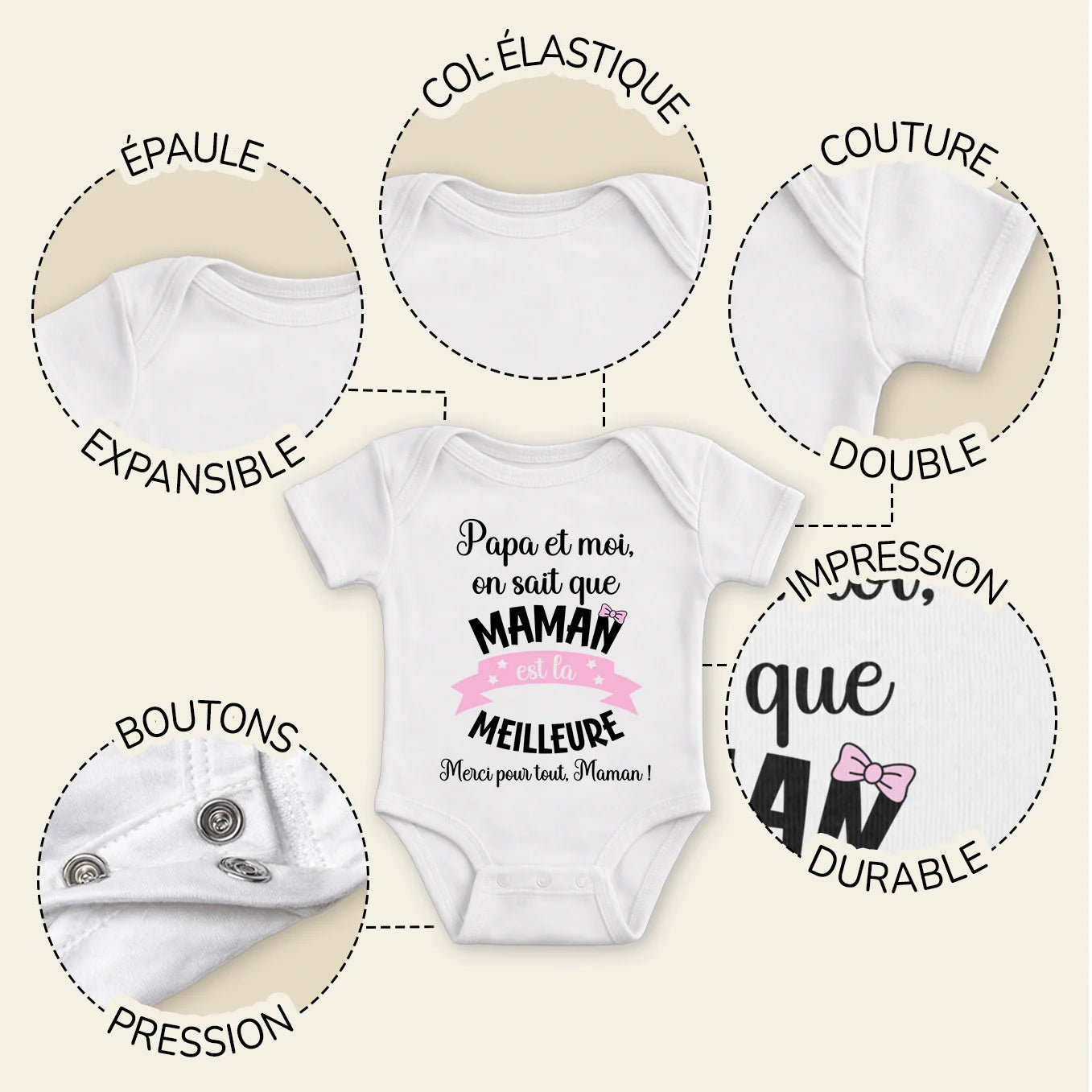 Body bébé personnalisé pour maman
