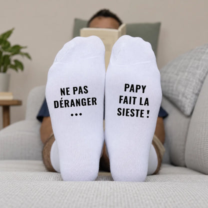 Papy fait la sieste™ - Chaussettes personnalisées en fibre de bambou