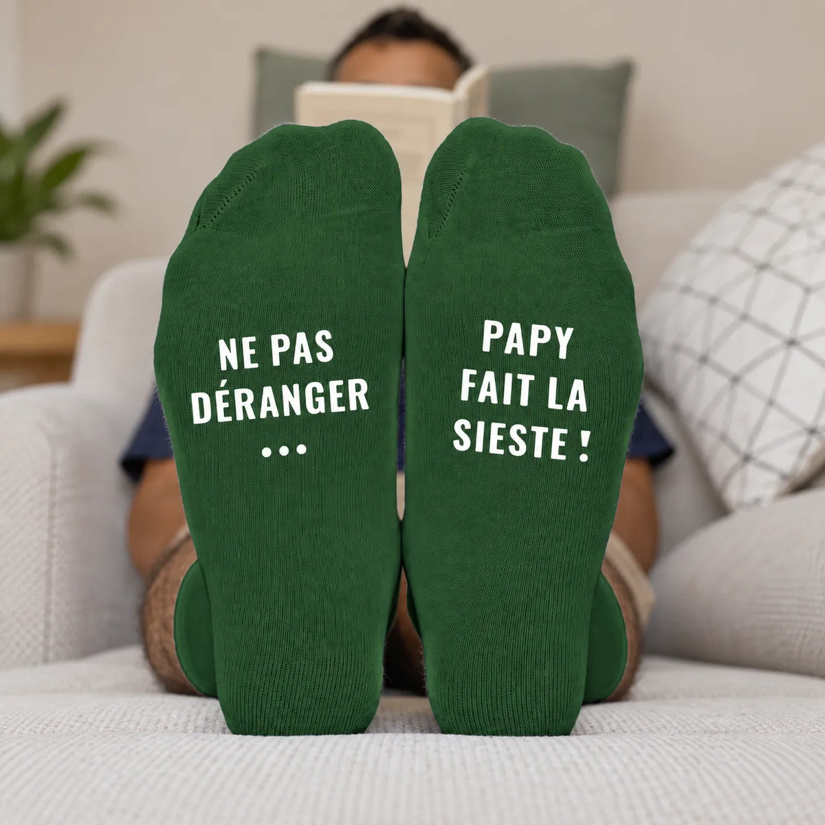 Papy fait la sieste™ - Chaussettes personnalisées en fibre de bambou