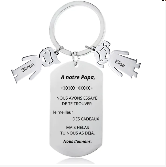 À Mon Papa™ - Porte-Clés Personnalisé Papa