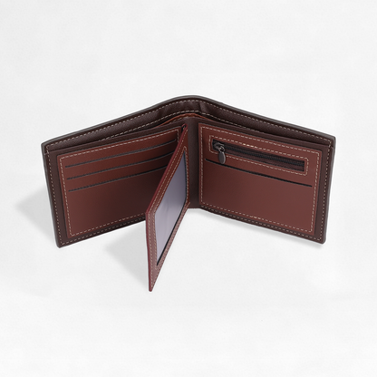 Papa d’Amour™ – Portefeuille en cuir personnalisé pour papa