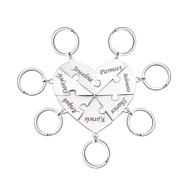 FamilyPuzzle™ – Porte-clés puzzle cœur personnalisés