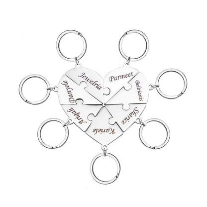 FamilyPuzzle™ – Porte-clés puzzle cœur personnalisés