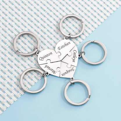 FamilyPuzzle™ – Porte-clés puzzle cœur personnalisés