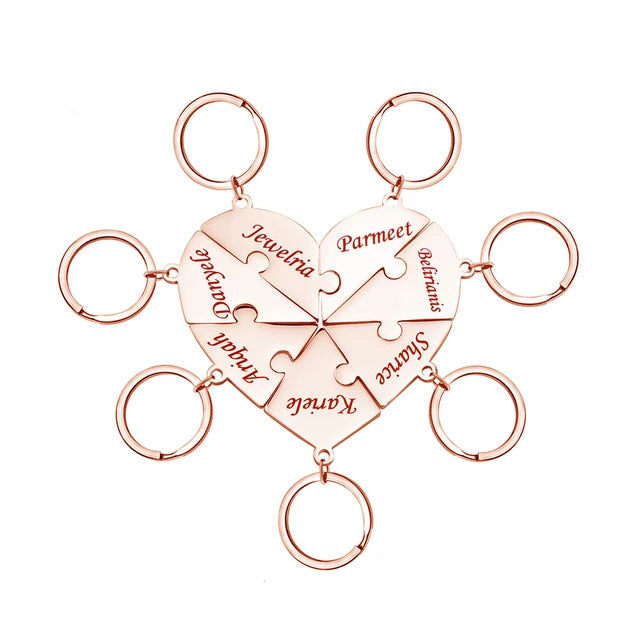 FamilyPuzzle™ – Porte-clés puzzle cœur personnalisés