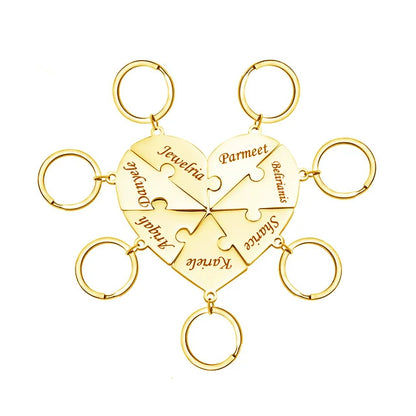FamilyPuzzle™ – Porte-clés puzzle cœur personnalisés