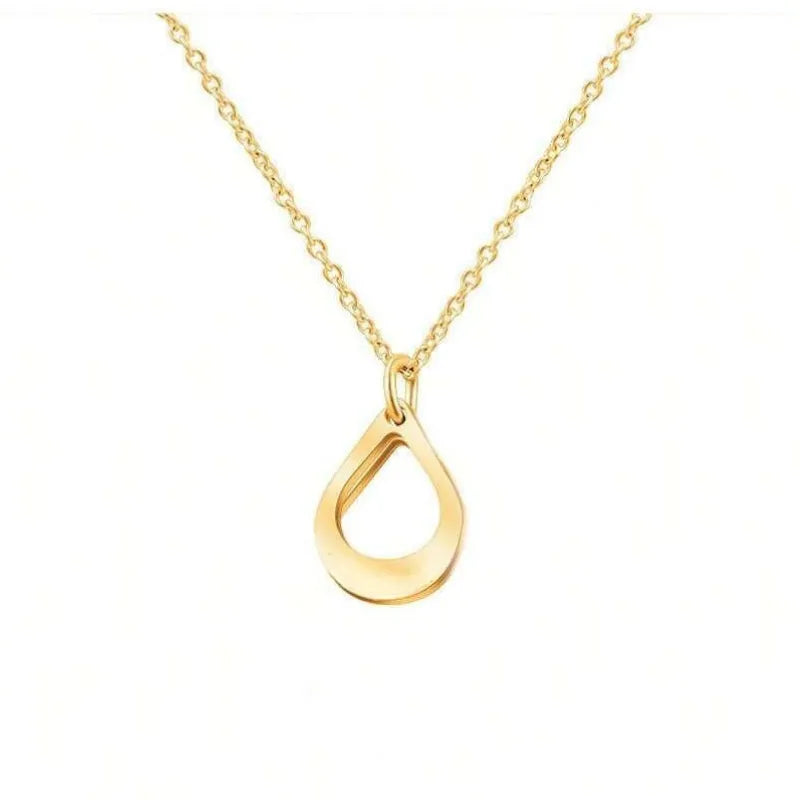 Gouttes Éternelles™ - Collier pendentif goutte en acier inoxydable