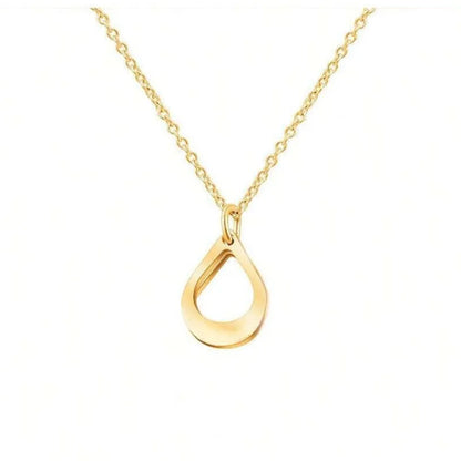 Gouttes Éternelles™ - Collier pendentif goutte en acier inoxydable