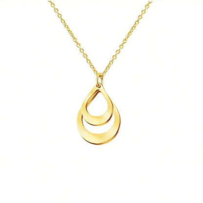 Gouttes Éternelles™ - Collier pendentif goutte en acier inoxydable