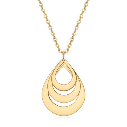 Gouttes Éternelles™ - Collier pendentif goutte en acier inoxydable