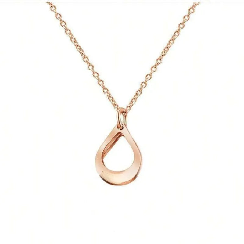 Gouttes Éternelles™ - Collier pendentif goutte en acier inoxydable