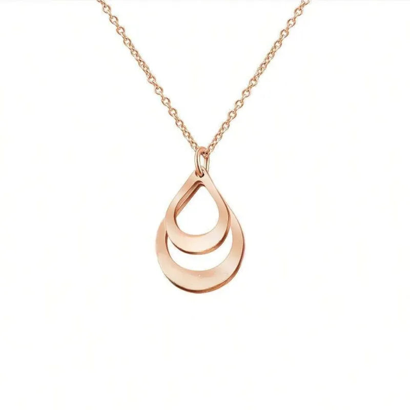Gouttes Éternelles™ - Collier pendentif goutte en acier inoxydable