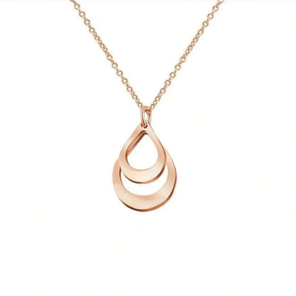 Gouttes Éternelles™ - Collier pendentif goutte en acier inoxydable