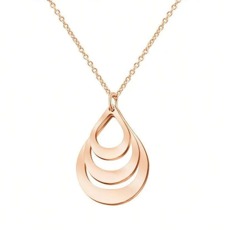 Gouttes Éternelles™ - Collier pendentif goutte en acier inoxydable
