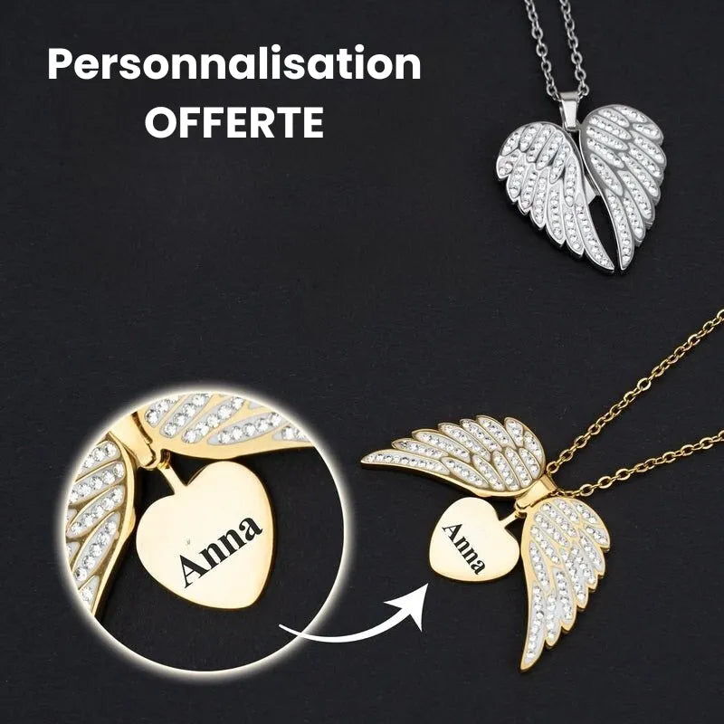 Angel™ - Collier petit ange avec gravure personnalisée