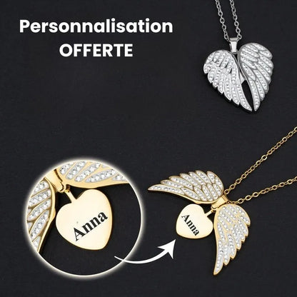 Angel™ - Collier petit ange avec gravure personnalisée