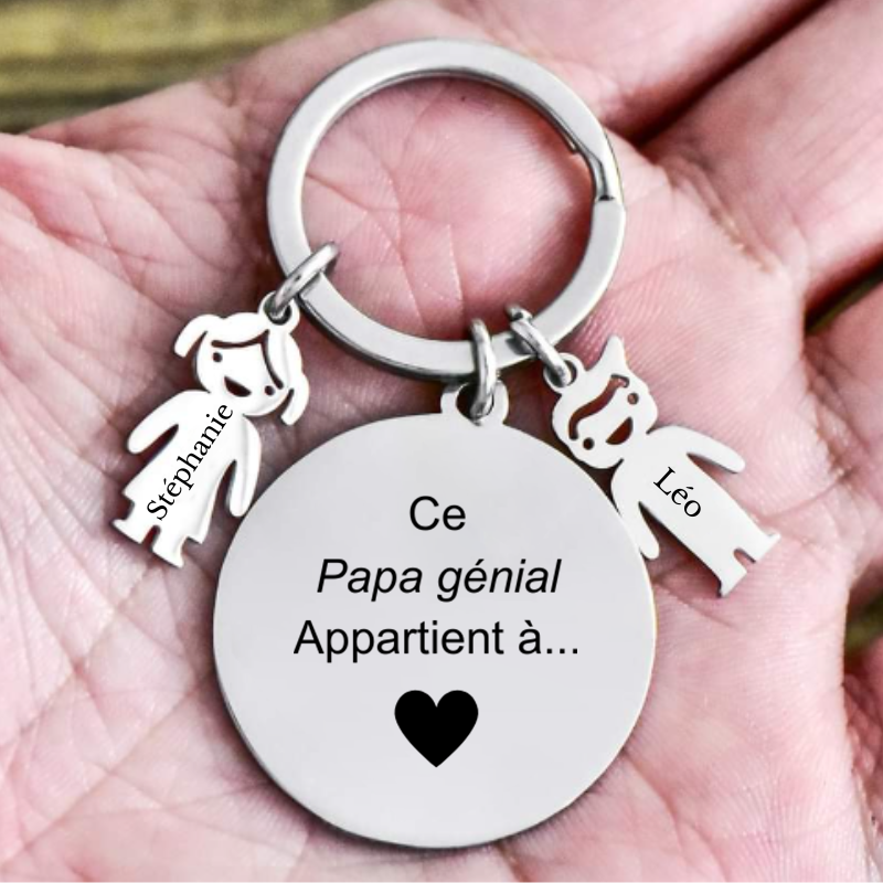 Papa génial™ - Porte-clés personnalisé pour Papa