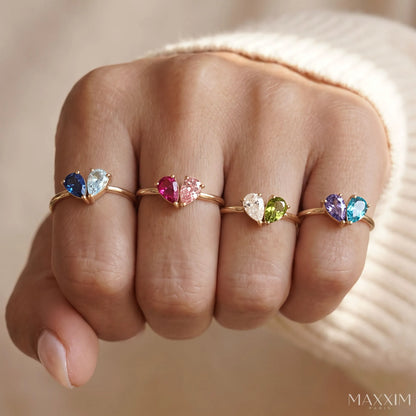 Inséparables™ - Bague deux pierres de naissance