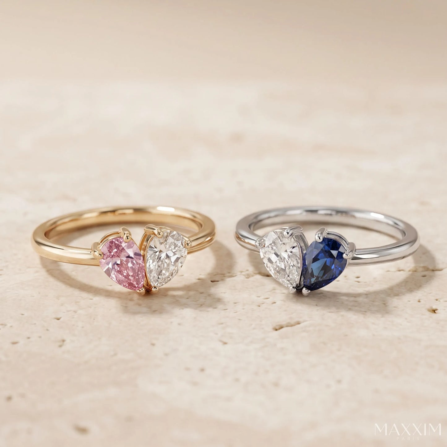 Inséparables™ - Bague deux pierres de naissance