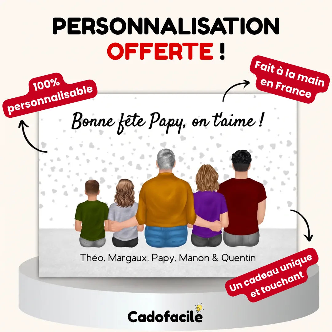 Avec Papy™ - Affiche familiale personnalisée