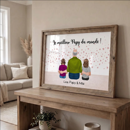 Avec Papy™ - Affiche familiale personnalisée