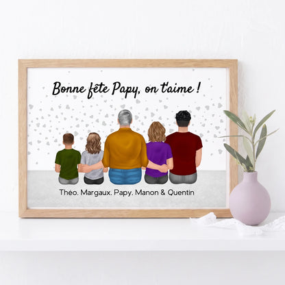 Avec Papy™ - Affiche familiale personnalisée