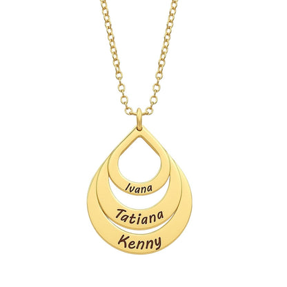 Gouttes Éternelles™ - Collier pendentif goutte en acier inoxydable