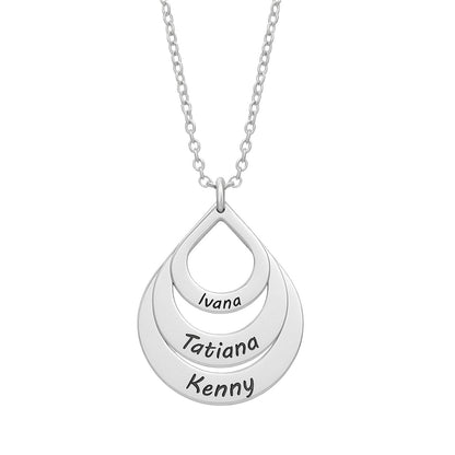 Gouttes Éternelles™ - Collier pendentif goutte en acier inoxydable