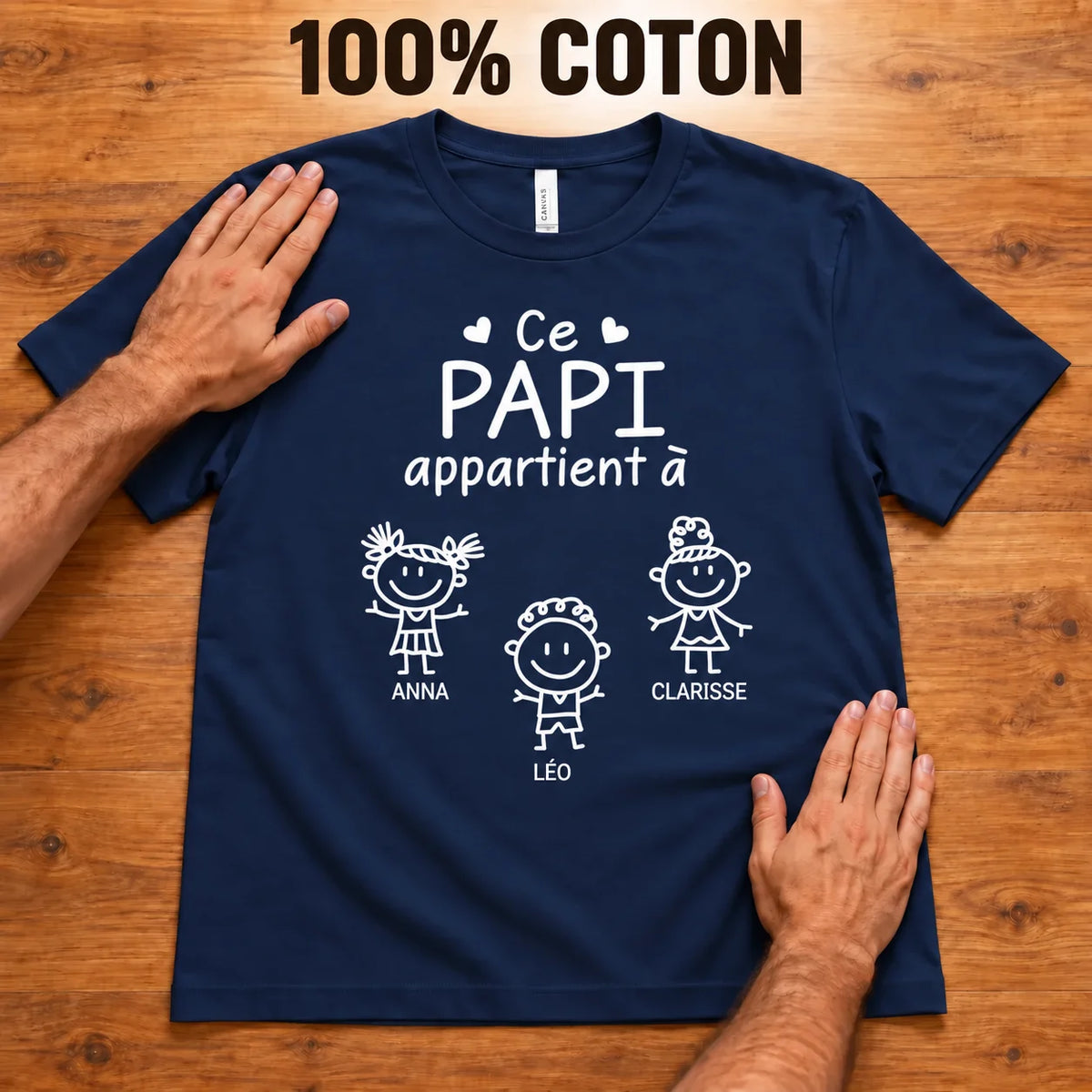 Notre Papy™ - T-shirt personnalisé prénoms petits-enfants