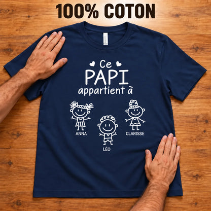 Notre Papy™ - T-shirt personnalisé prénoms petits-enfants