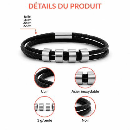 Les Miens™ - Bracelet en cuir personnalisé