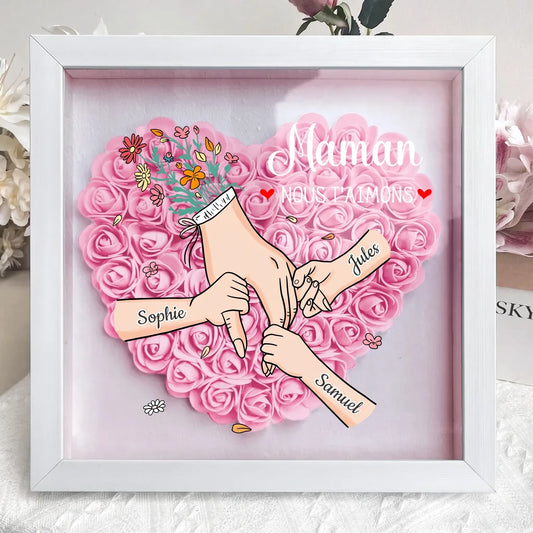 Avec Maman™ - Cadre famille fleuri personnalisé