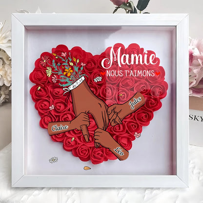 Avec Maman™ - Cadre famille fleuri personnalisé