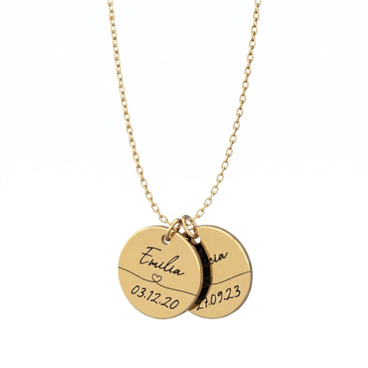 Lien Éternel™ - Collier souvenir prénom et date