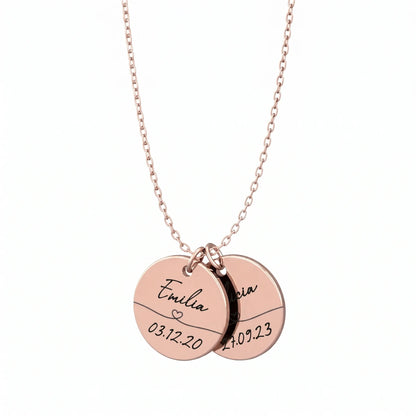 Lien Éternel™ - Collier souvenir prénom et date