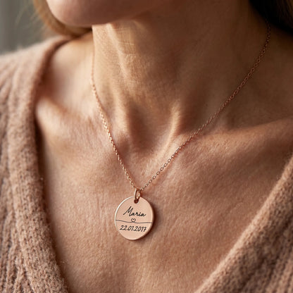 Lien Éternel™ - Collier souvenir prénom et date