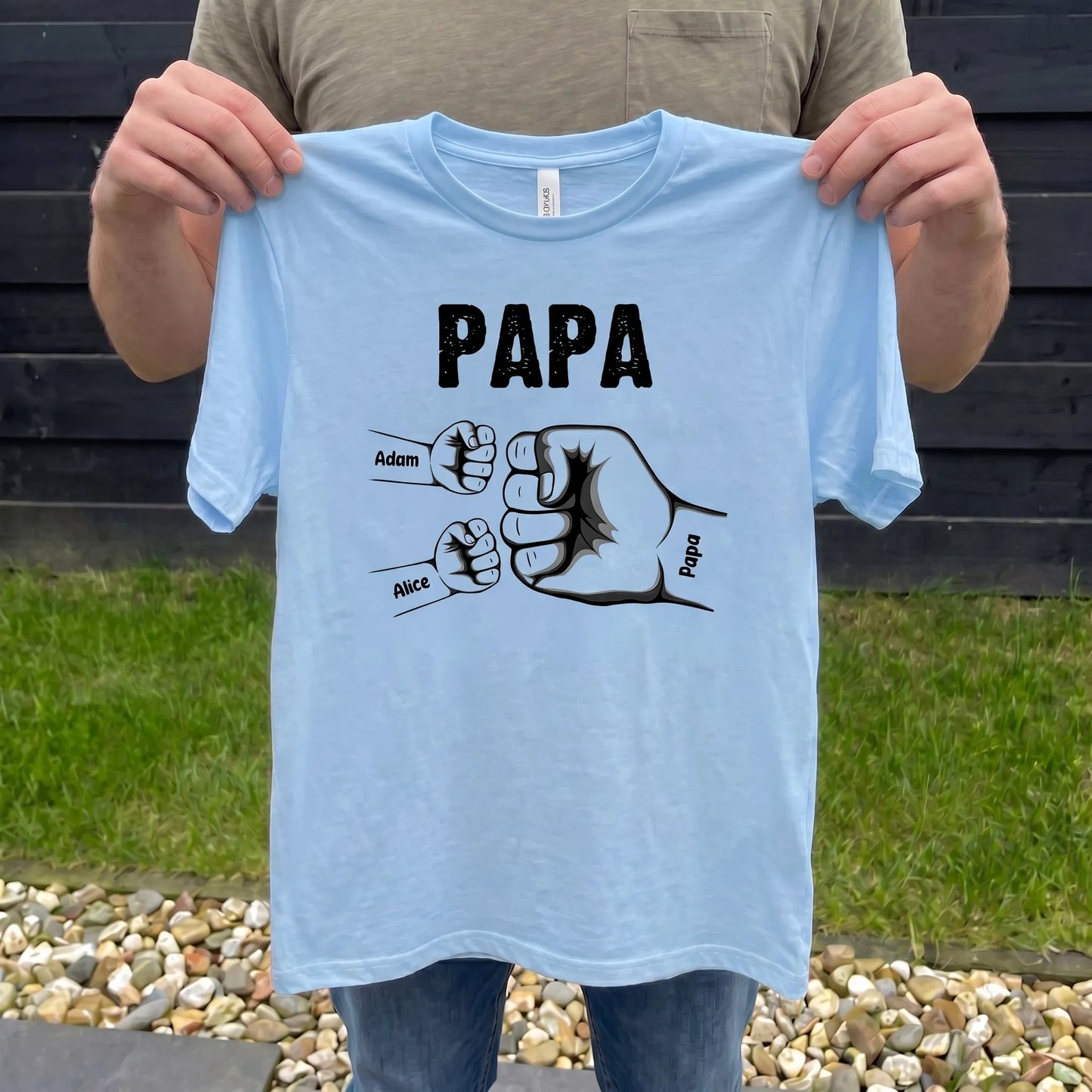 Tous réunis™ - T-shirt Personnalisé Papa