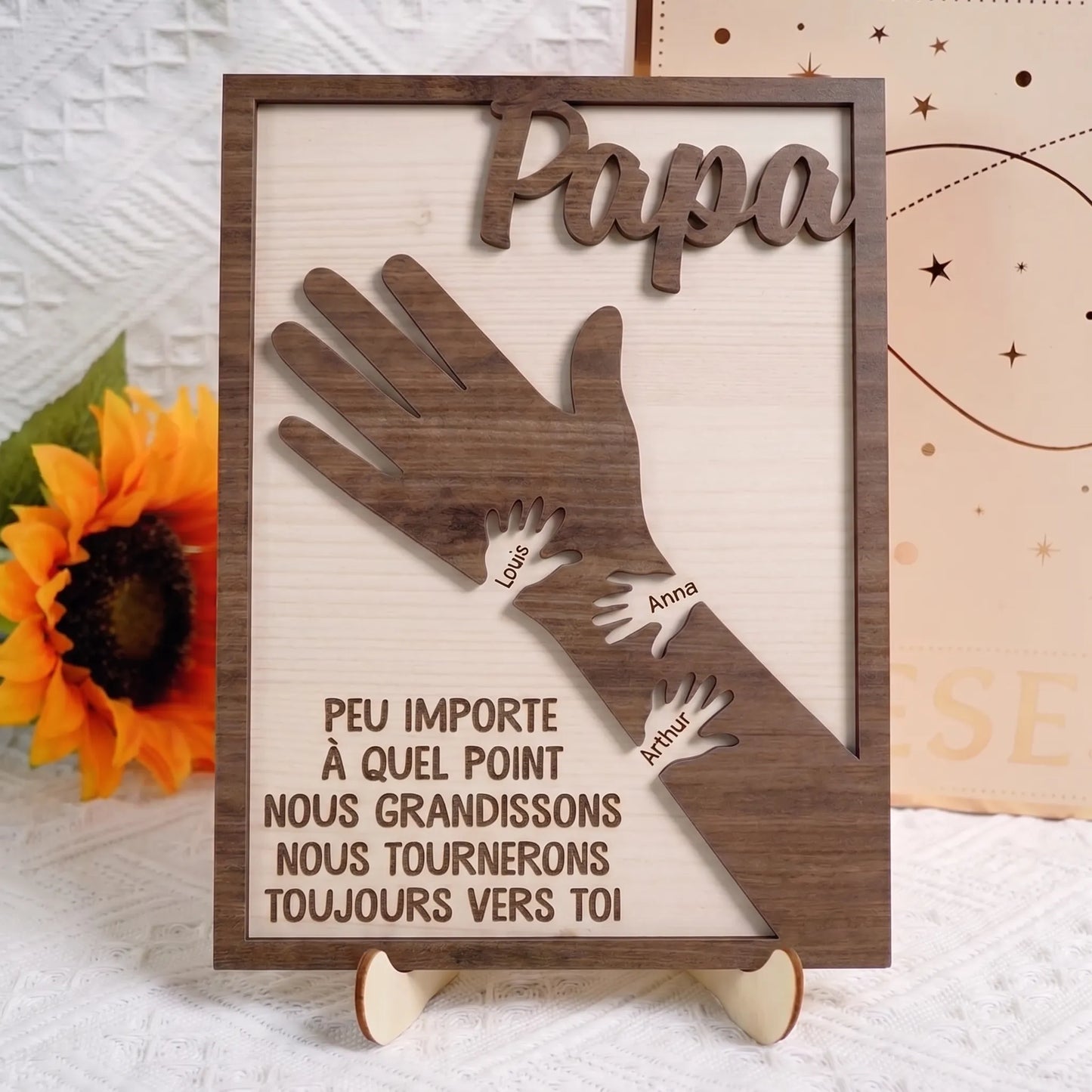 Liés à toi™ - Cadre En Bois Personnalisé Papa