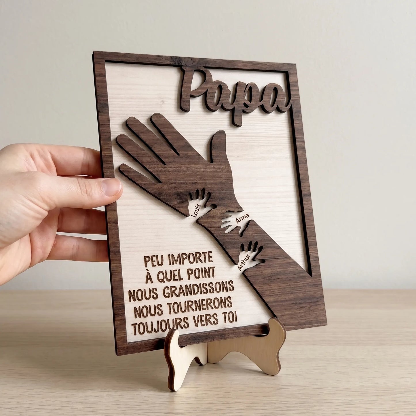 Liés à toi™ - Cadre En Bois Personnalisé Papa