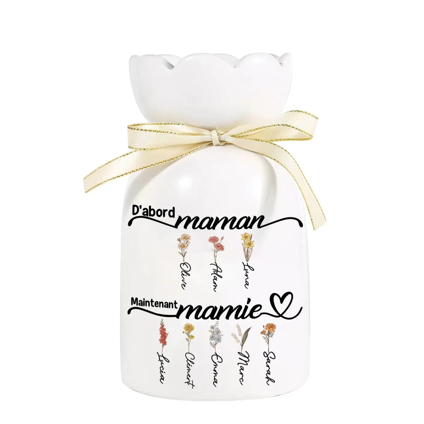 D’abord Maman™ -  Vase familial personnalisé en céramique