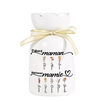 D’abord Maman™ -  Vase familial personnalisé en céramique