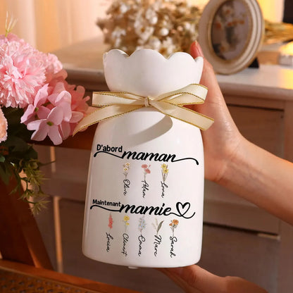 D’abord Maman™ -  Vase familial personnalisé en céramique
