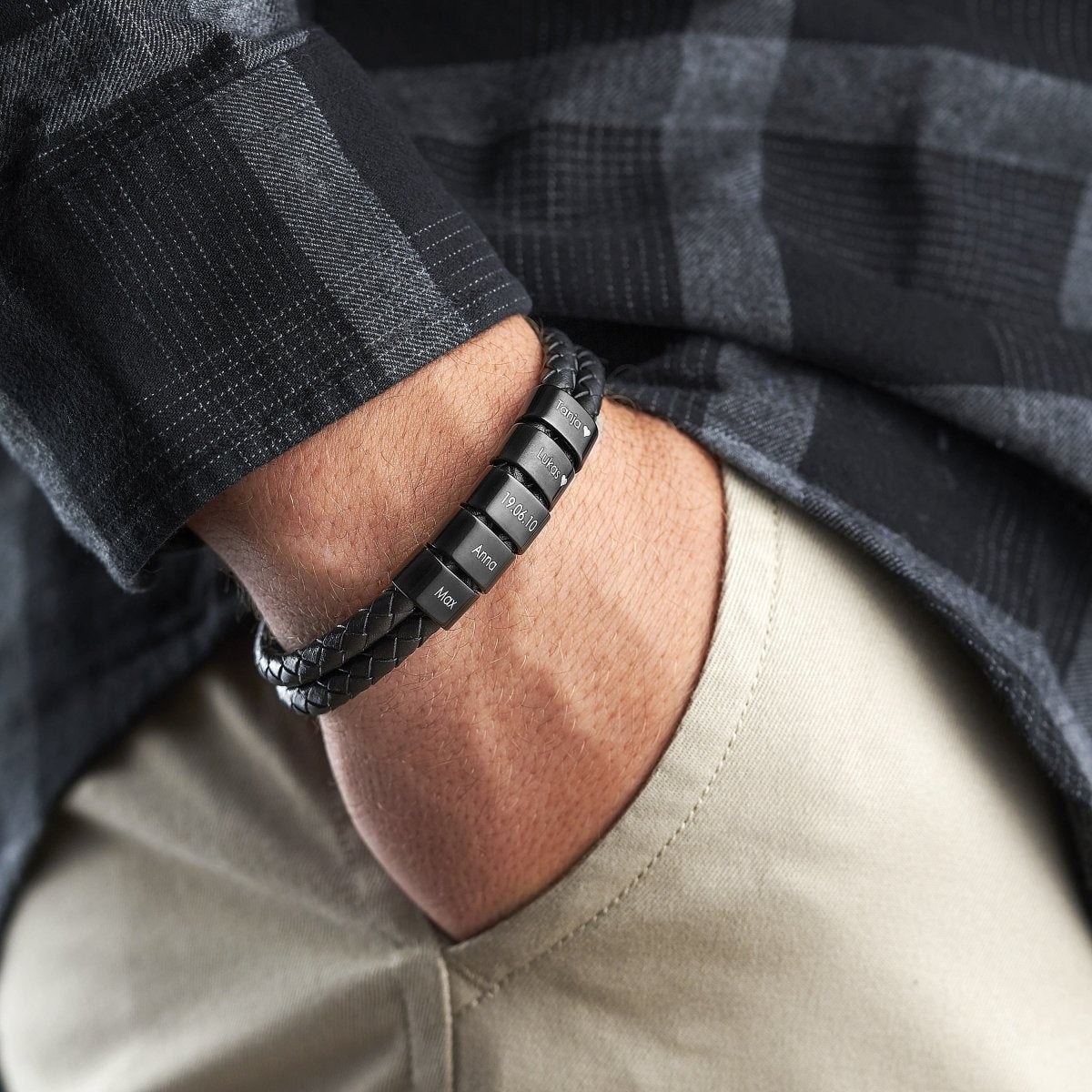 Héritage™ – Bracelet en cuir personnalisé pour papa