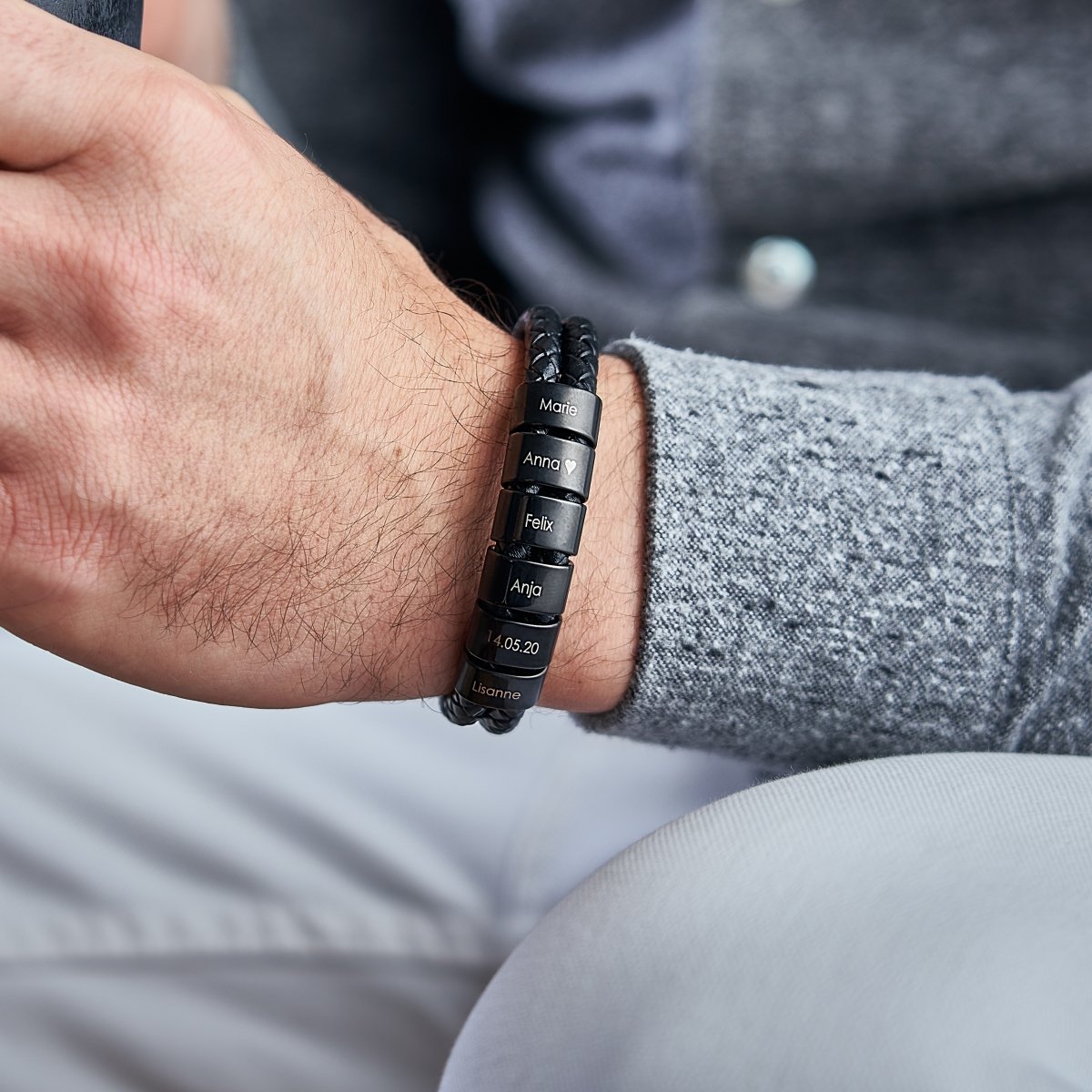 Héritage™ – Bracelet en cuir personnalisé pour papa