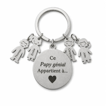 Papy Génial™ - Porte-clés personnalisé pour Papy
