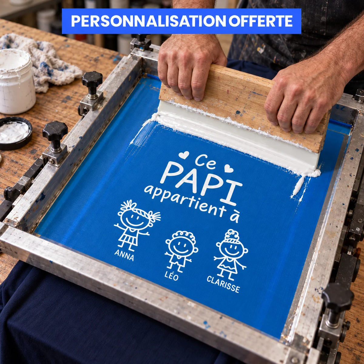 Notre Papy™ - T-shirt personnalisé prénoms petits-enfants